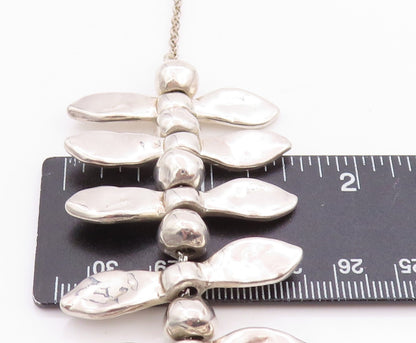 925 Sterling Silver Vintage Necklace Brutalist Animal Tooth Design   NE4585
