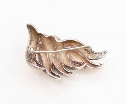 925 Sterling Silver Vintage Brooch Designer Dark Tone Cutout Swirls  BP11484