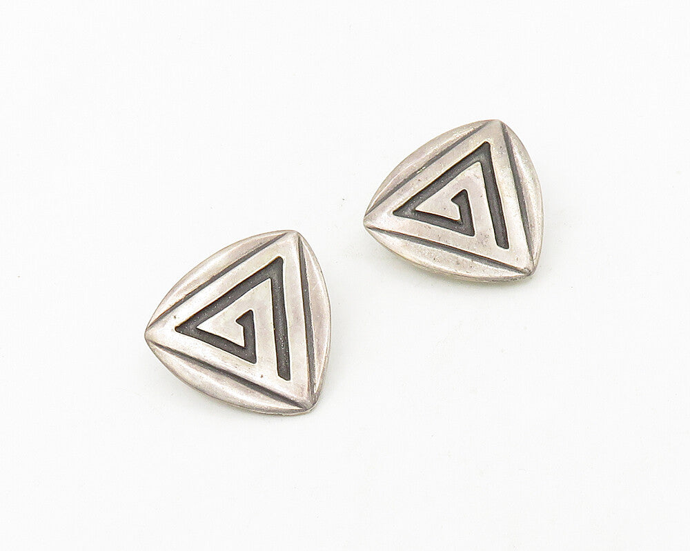 925 Sterling Silver Vintage Oxidized Non Pierce Earrings EG9401