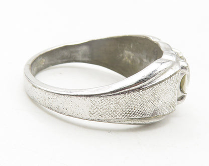 LIND 925 Sterling Silver  Vintage Cubic Zirconia Large Band Ring Sz 11 RG11672