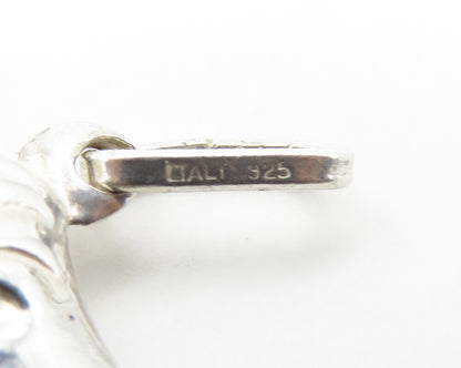 925 Sterling Silver  Vintage Shiny Hollow Sitting Dog Pendant  PT13829