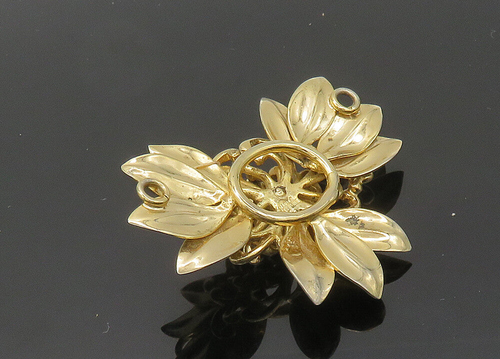 NAPIER 925 Sterling Silver  Vintage Shiny Gold Plated Flower Pendant  PT16171
