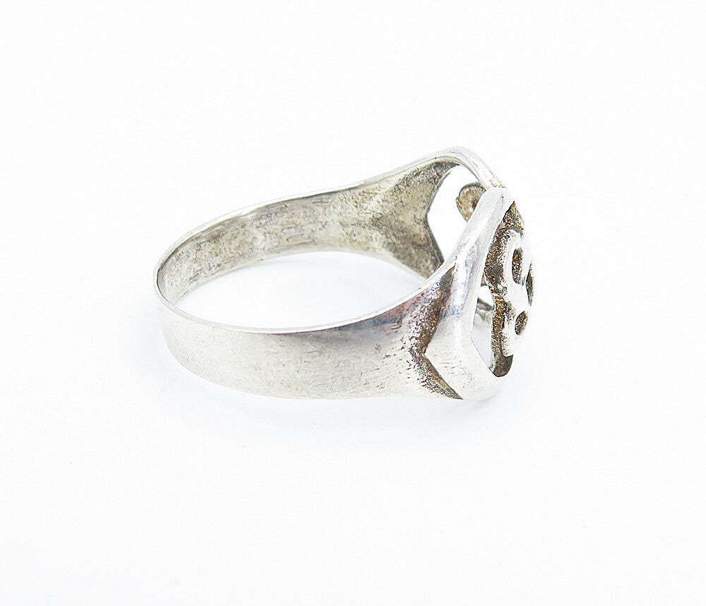 925 Sterling Silver  Vintage Shiny Open Pretzel Knot Band Ring Sz 9  RG6241