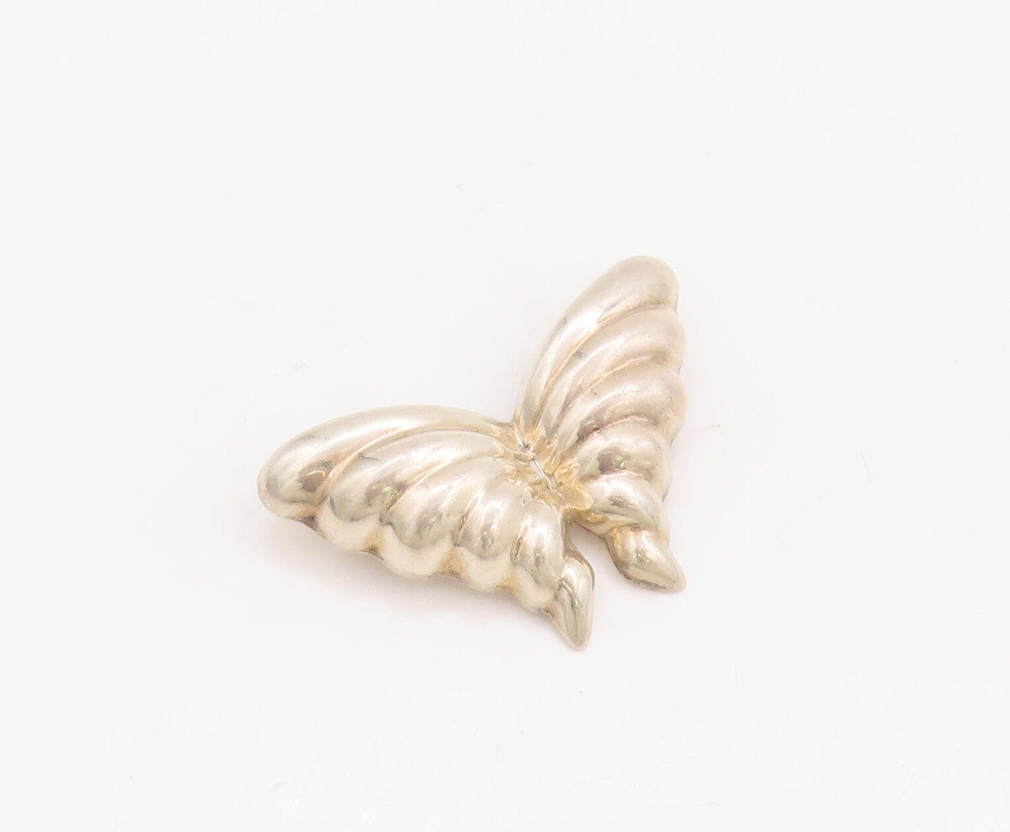 925 Sterling Silver Vintage Brooch Pin TIFFANY Puffed Carved Butterfly  BP11074