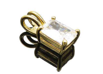 ROSS SIMON 925 Silver  Petite Cubic Zirconia Gold Plated Drop Pendant  PT7543