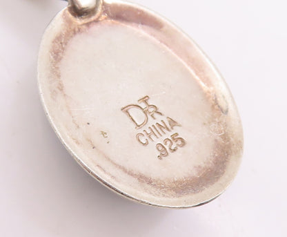 925 Sterling Silver Vintage Pendant DTR JAY KING Drusy Quartz Charm  PT25729