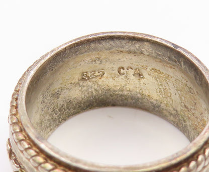 925 Sterling Silver Vintage Ring DAVID SIGAL Roman Numerals  Sz 9.5  RG35909