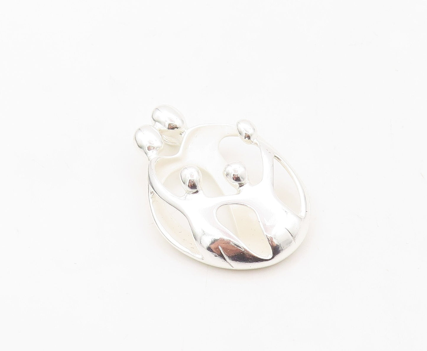 925 Sterling Silver Vintage Pendant CAROLYN POLLACK Happy Community  PT23593