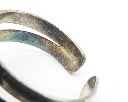 925 Sterling Silver  Vintage Chiseled Design Cocktail Ring Sz 8.5  RG10954