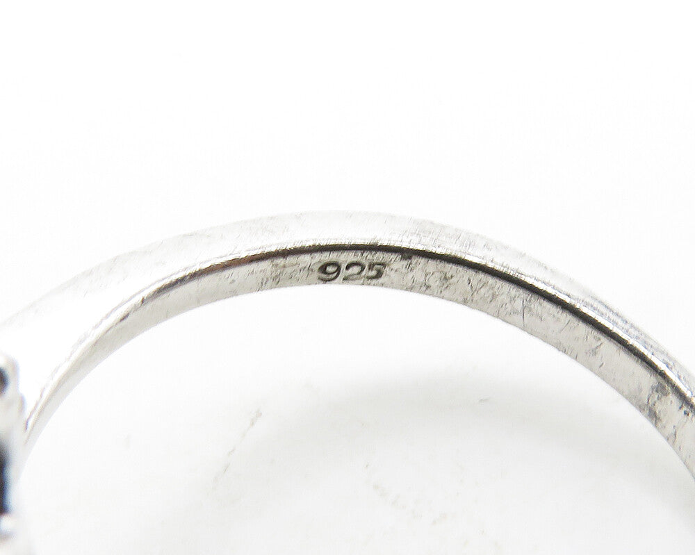925 Silver  Vintage Canary Yellow Cubic Zirconia Cocktail Ring Sz 9  RG19878