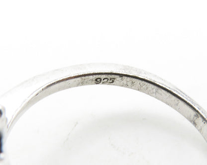 925 Silver  Vintage Canary Yellow Cubic Zirconia Cocktail Ring Sz 9  RG19878