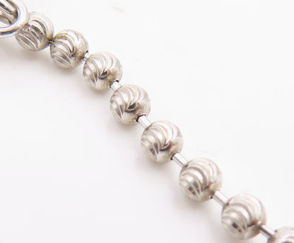 925 Sterling Silver Vintage Earrings Ball Chain Open Love Heart Dangle  EG14123