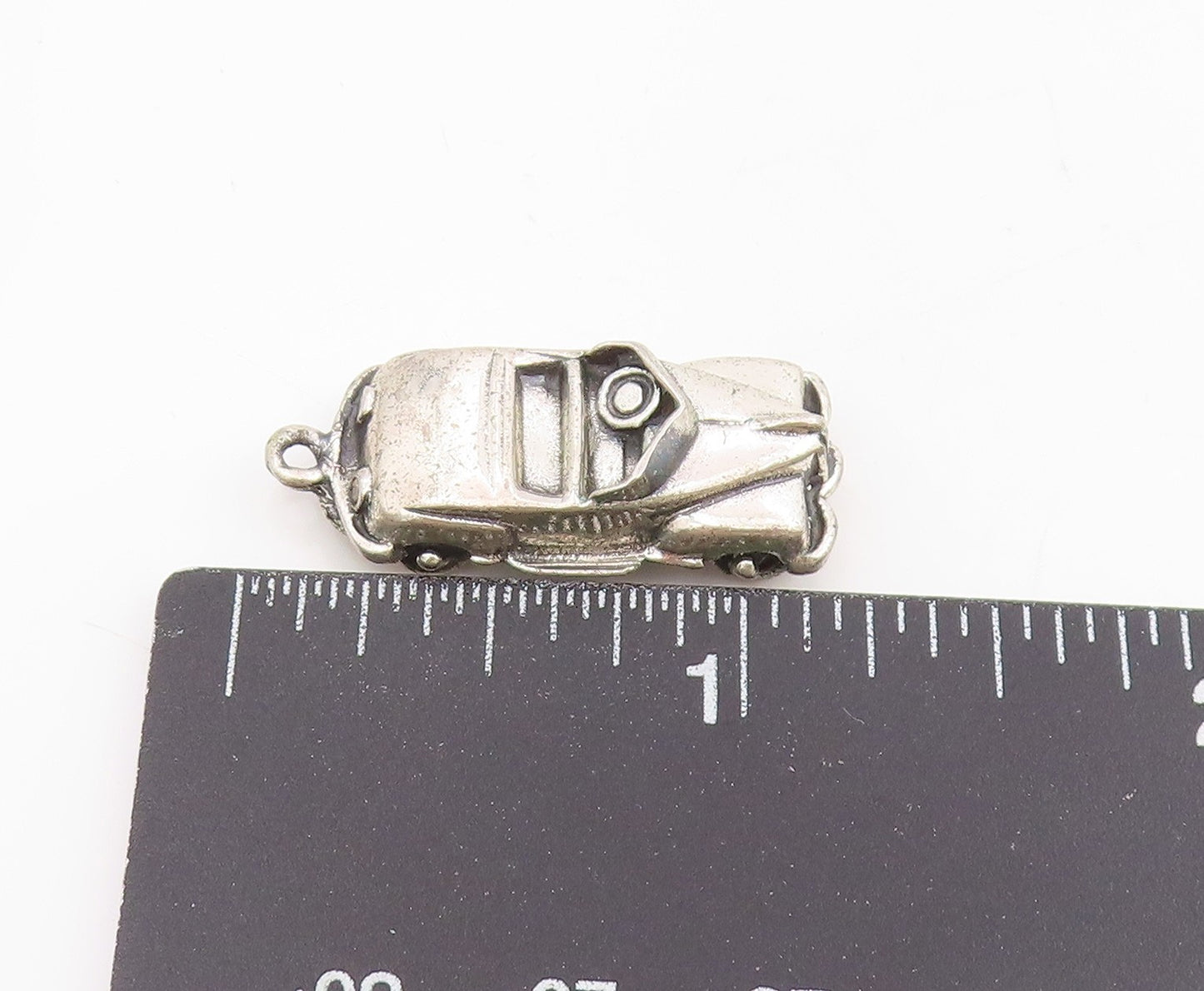 925 Sterling Silver Vintage Pendant Retro Convertible Sports Car Charm  PT25511