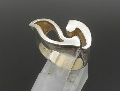SEZGIN 925 Silver  Vintage Shiny Abstract Cut Out Band Ring Sz 6.5  RG24114