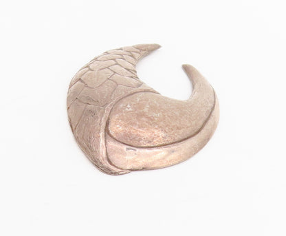 925 Sterling Silver Vintage Brooch Modernist Goblin King's Amulet Pin  BP11975