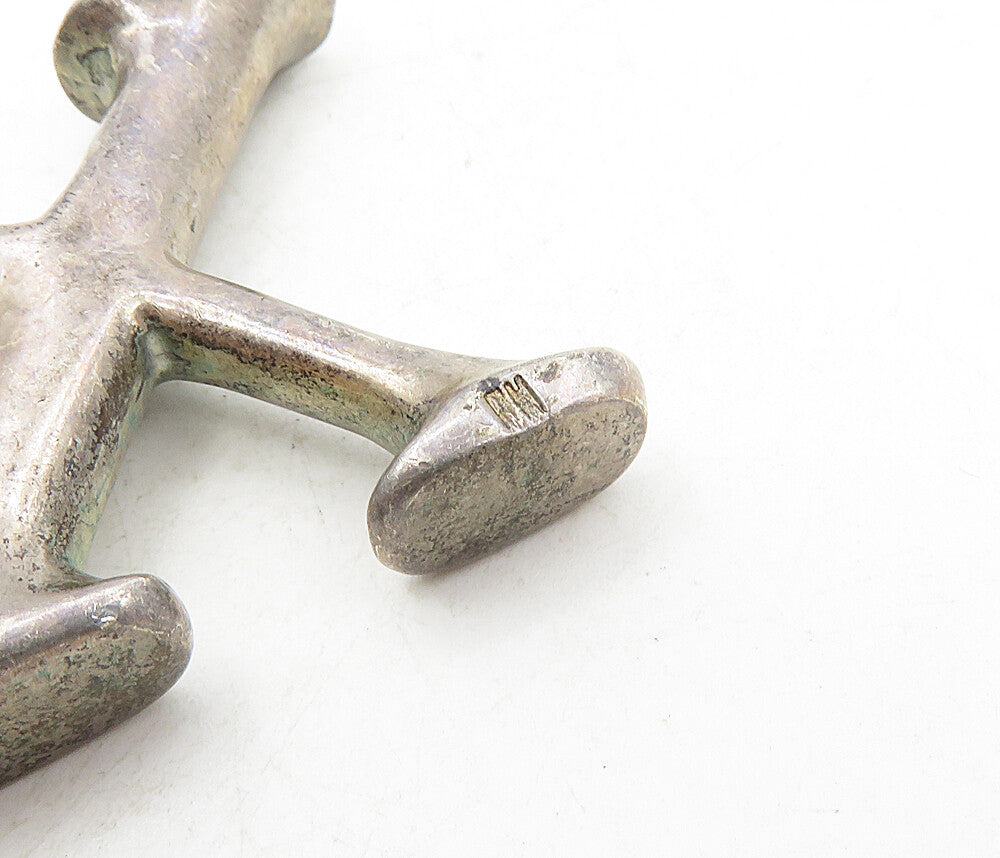 925 Sterling Silver  Vintage Dark Tone Letter X Initial Drop Pendant  PT6548