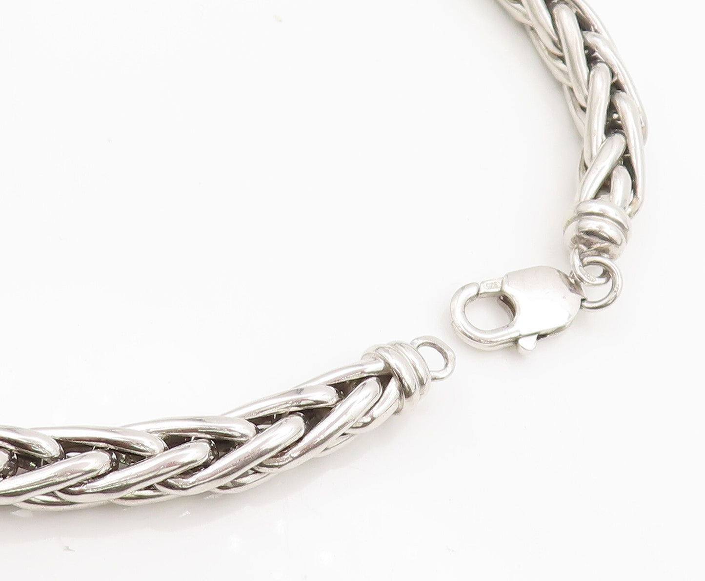 925 Sterling Silver  Vintage Swirly Lock Link Long Chain Necklace  NE4072