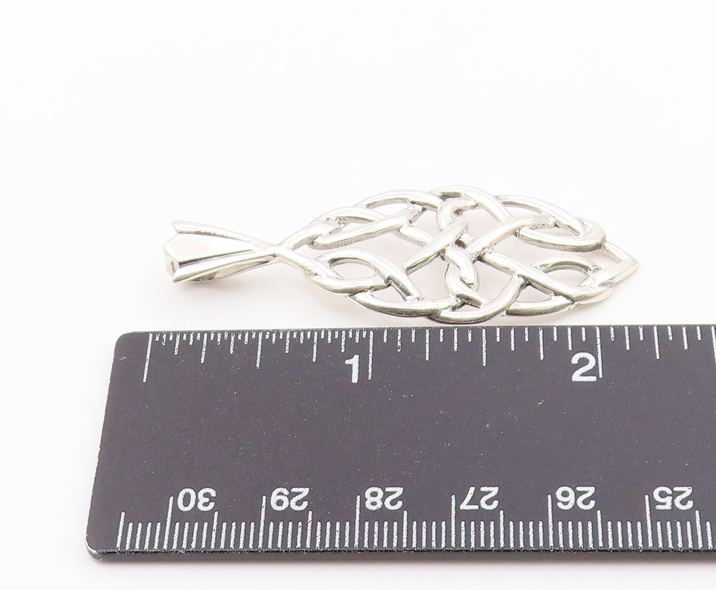 925 Sterling Silver  Vintage Shiny Smooth Celtic Knot Design Pendant  PT17141