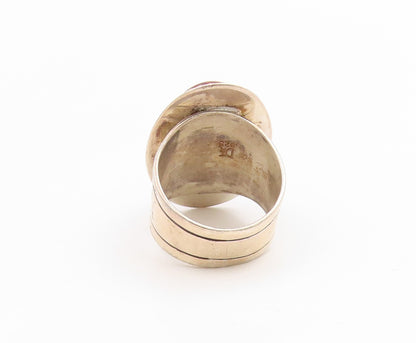 925 Sterling Silver Vintage Ring DTR JAY KING Cabochon Amber Band  Sz 9  RG35849