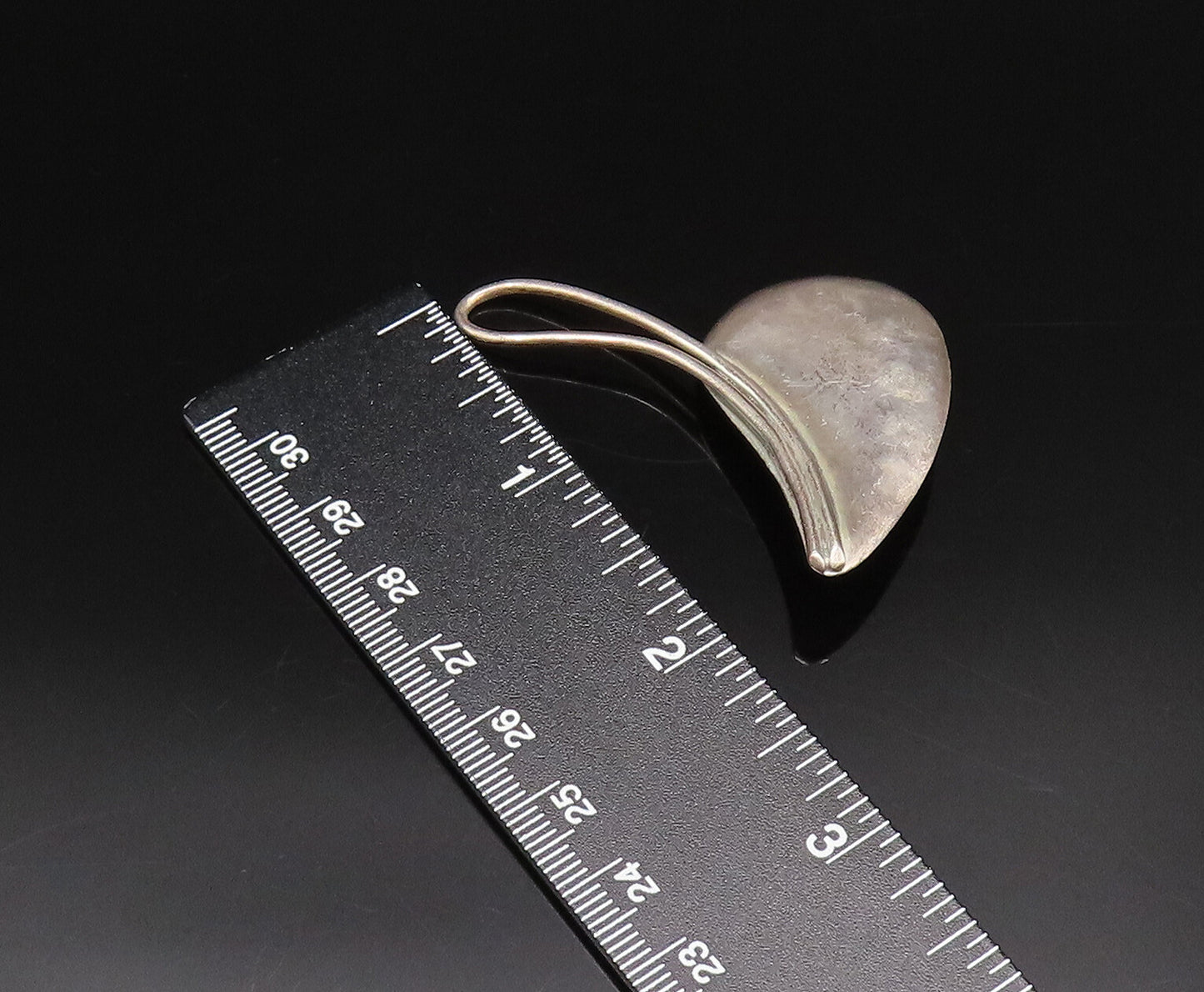 LOUIS BOOTH 925 Silver  Vintage Modernist Teardrop Clip Back Earrings  EG12193