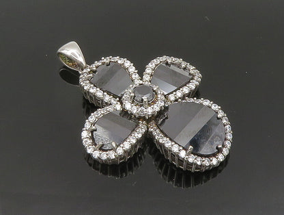 925 Sterling Silver  Vintage Spinel & Topaz Religious Cross Pendant  PT20391