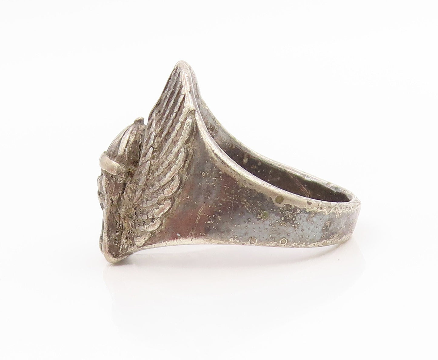 925 Sterling Silver Vintage Ring Etched Viking Warrior Thor Band  Sz 12  RG34574