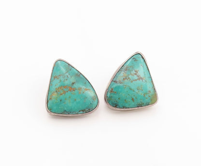 925 Sterling Silver Vintage Earrings TOMMY NAVAJO Classic Turquoise Stud EG14337