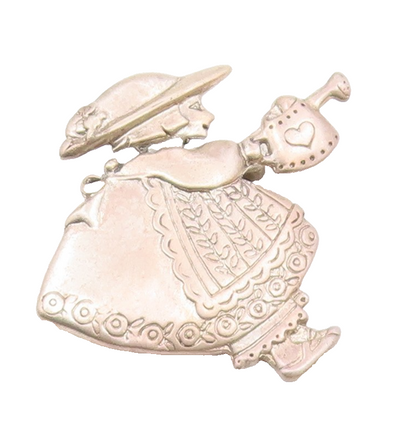 MEXICO 925 Sterling Silver  Vintage Etched Mary Engelbreit Brooch Pin  BP5007