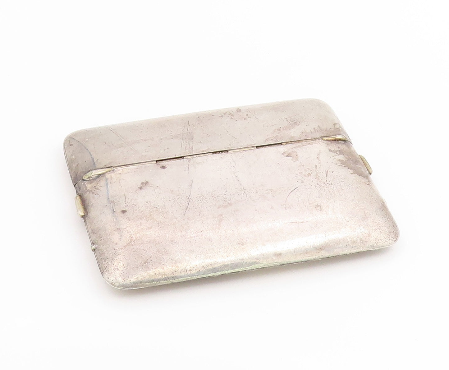 925 Sterling Silver Vintage Card Case Modernist Engraved Pattern Wallet  TR4250