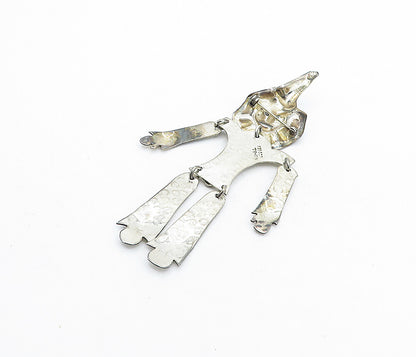 MEXICO 925 Sterling Silver Vintage Dancing Clown Brooch Pin (MOVES) BP2034