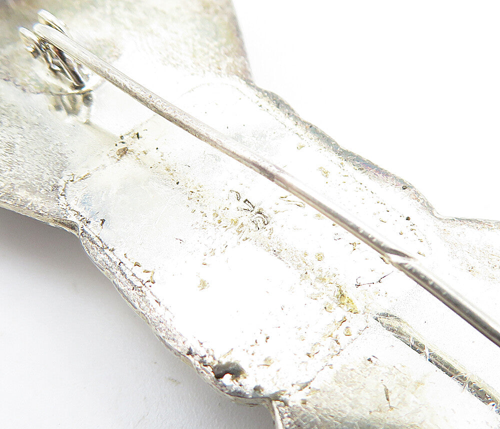 925 Sterling Silver  Vintage Hollow Bow Tied Ribbon Motif Brooch Pin  BP2063