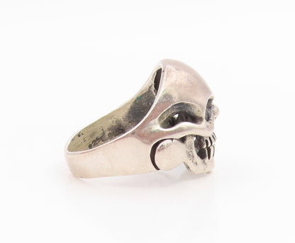925 Sterling Silver Vintage Ring Carved Gothic Skill Band Moves  Sz 6  RG35603