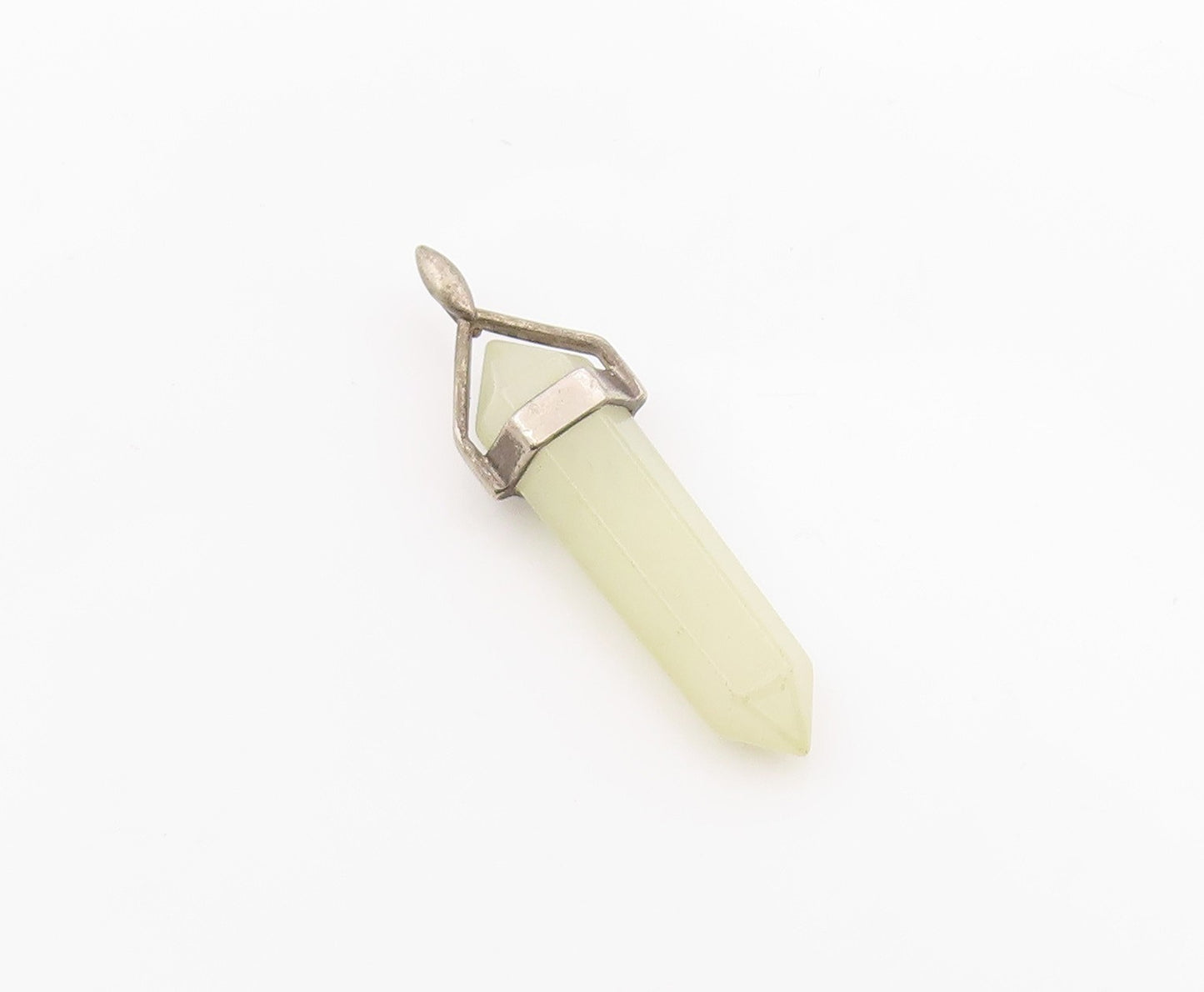 925 Sterling Silver Vintage Pendant Classic Opal Geometric Hexagon Wand  PT26345