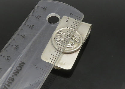 MEXICO 925 Sterling Silver  Vintage Shiny Native Chief Head Money Clip  TR3207
