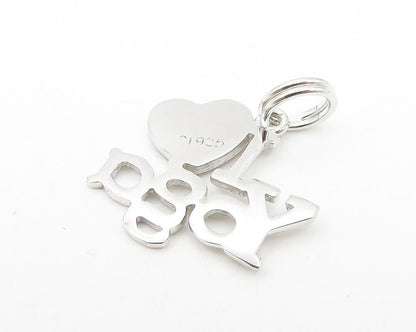 925 Sterling Silver  Shiny Enamel Detail I Love Yoga Drop Pendant  PT9101