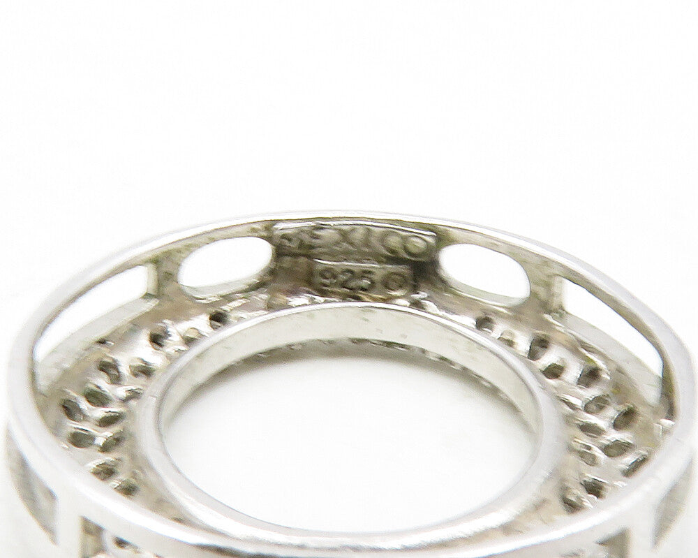 925 Sterling Silver  Genuine Diamonds Open Circle Slide Pendant  PT9728