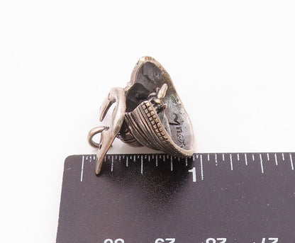 925 Sterling Silver  Vintage Samurai Helmet Pendant  PT17142