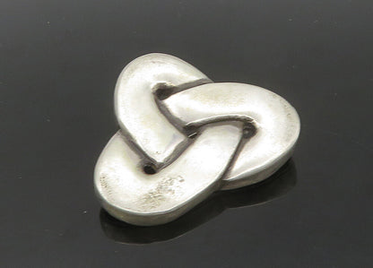 925 Sterling Silver  Vintage Celtic Knot Smooth Shiny Brooch Pin  BP8220