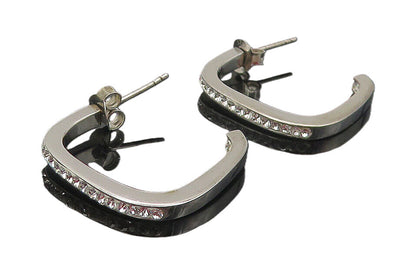 925 Sterling Silver  Sparkling Cubic Zirconia Smooth JHoop Earrings  EG6102