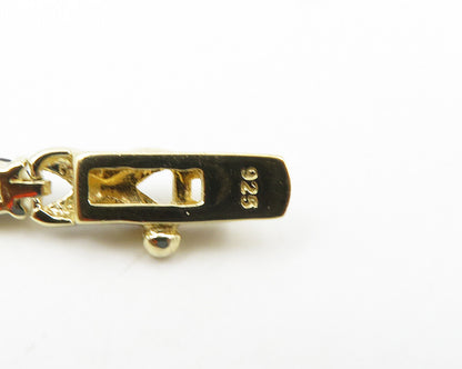 925 Sterling Silver  Sapphire Gold Plated Two Tone XO Chain Bracelet  BT7645