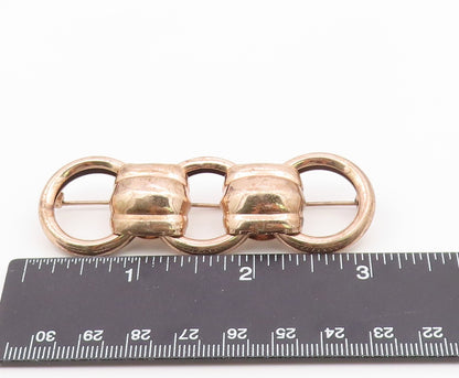 NAPIER 925 Sterling Silver  Vintage Shiny Copper Tone Link Brooch Pin  BP5510