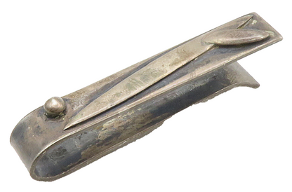 925 Sterling Silver  Vintage Dark Tone Raised Detail Tie Clip  TR2094