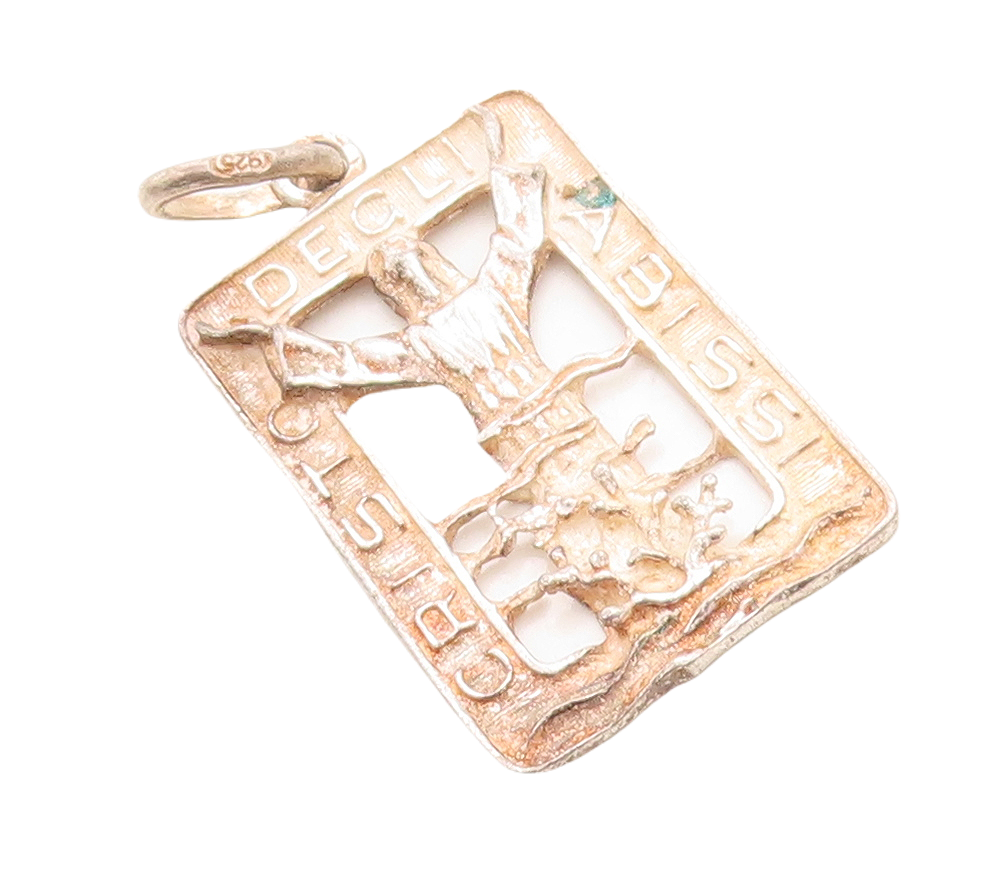 925 Sterling Silver Vintage Pendant Solid Religious Cutout Jesus  PT23747