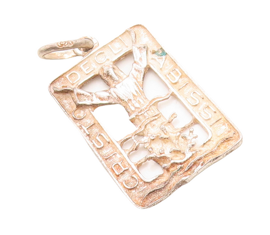 925 Sterling Silver Vintage Pendant Solid Religious Cutout Jesus  PT23747