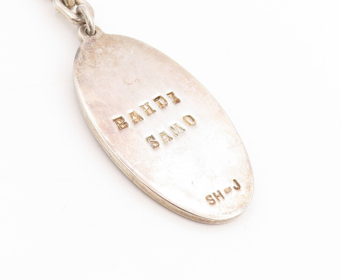 925 Sterling Silver Vintage Keychain Oval Jesus Christ Religious Prayer  TR4118