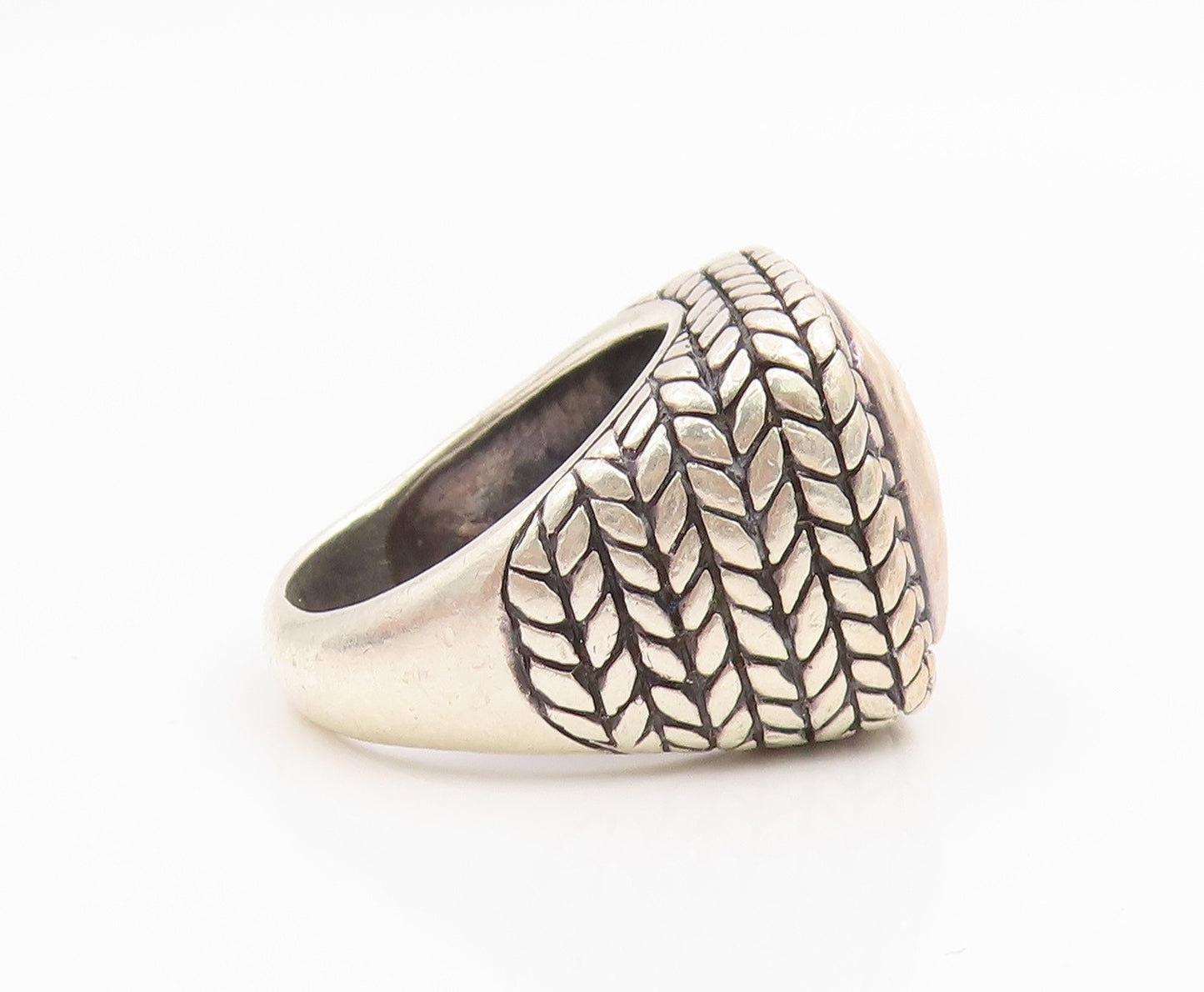 925 Sterling Silver Vintage Ring SILPADA Hammered Braided Square  Sz 7  RG35399