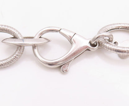 925 Sterling Silver Vintage Necklace Designer Round & Eye Shape Rings NE4390