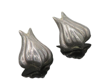 MEXICO 925 Sterling Silver  Vintage Dark Tone Hollow Drop Earrings  EG9980