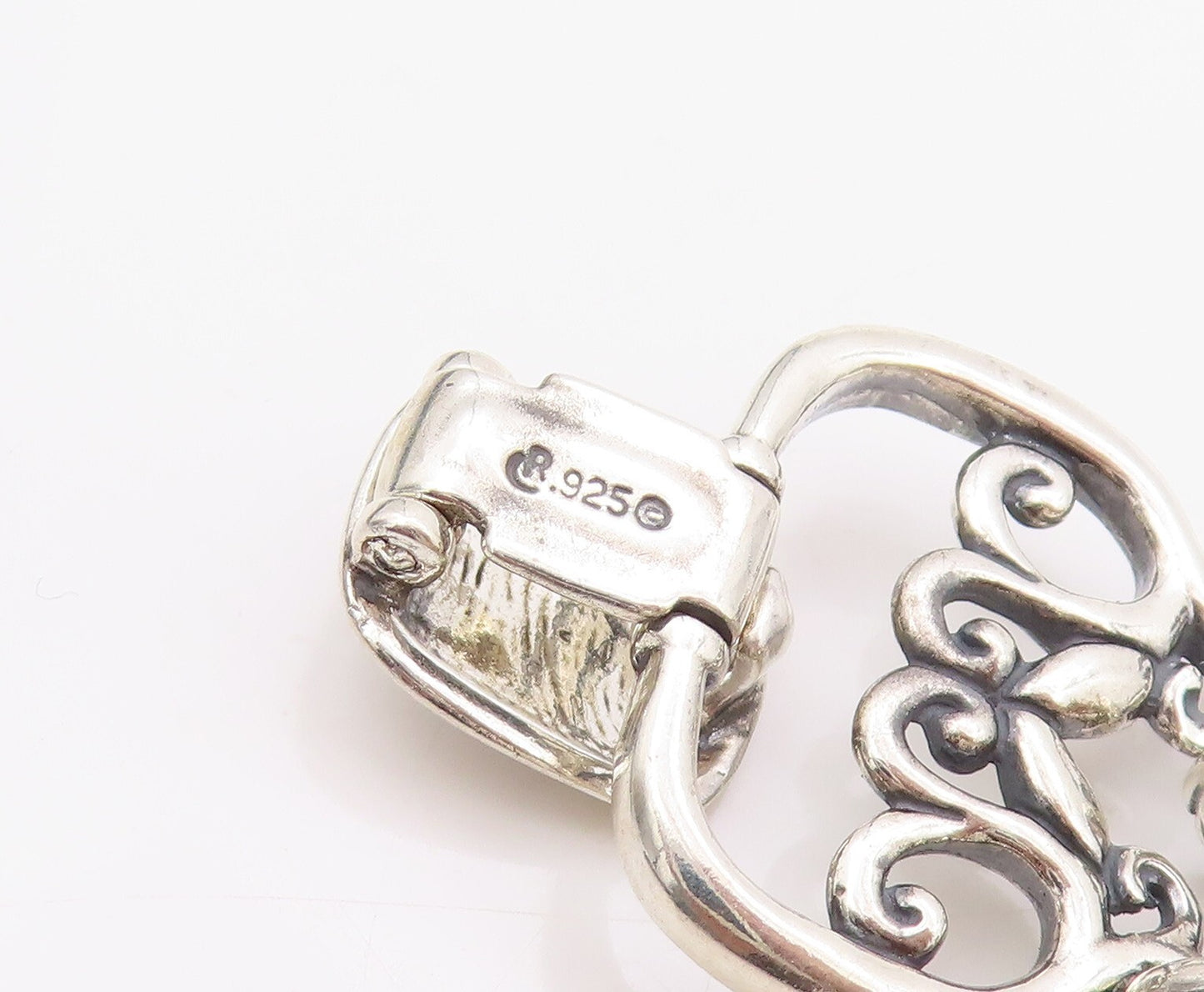 925 Sterling Silver Vintage Bracelet CAROLYN POLLACK Swirly Design Cut  BT11098