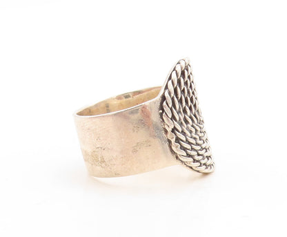 925 Sterling Silver Vintage Ring Twisted Rope Spiral Coil Carved  Sz 8  RG31645
